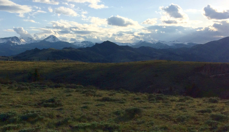 The view from Sward Ranch while the TRG team play disc golf outside of Bozeman, MT.