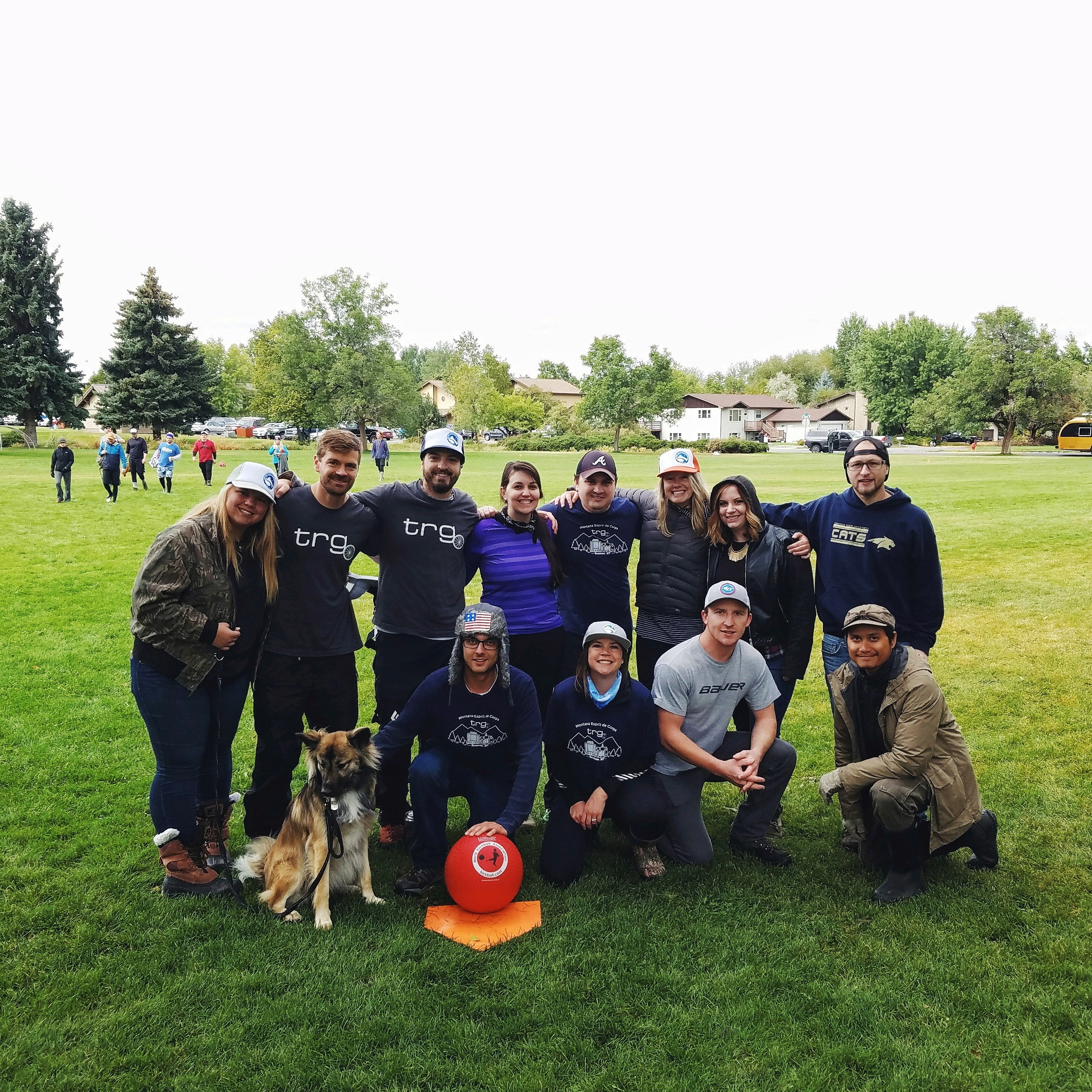The Trade Risk Guaranty team joins the fundraising kickball tournament organized by Big Sky Youth Empowerment.