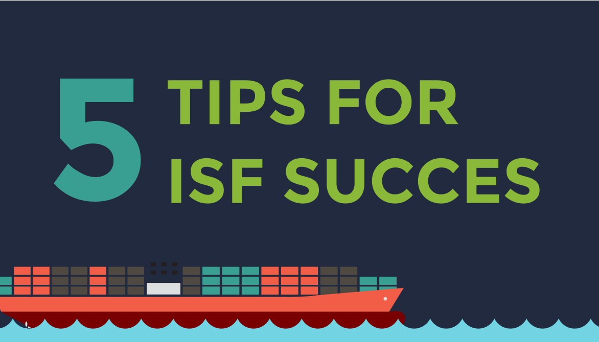 Five tips relating to Importer Security Filing (ISF). There is much more to learn, but here at TRG is a good place to start.
