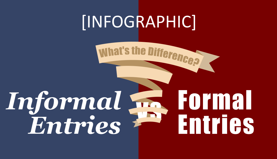 Find out what the difference is between formal and informal entries with an informative infographic.