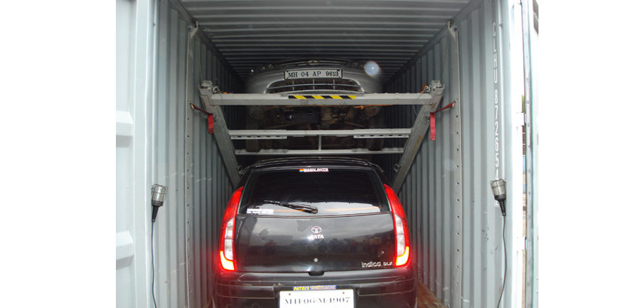 Car carrier shipping containers protect cars being shipped internationally.