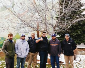 The TRG team shows off their final beards for No-Shave November in Bozeman, Montana.