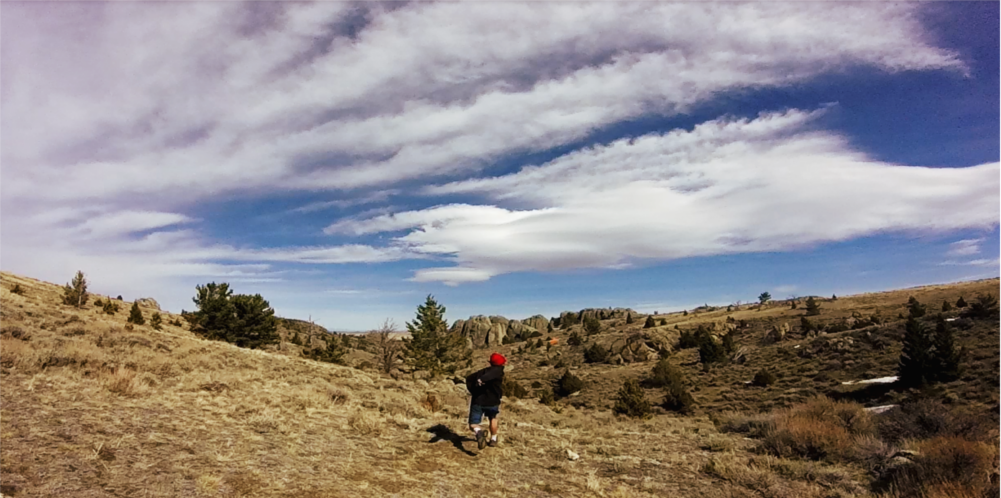 Johnny Certo plays Frisbee golf at Sward Ranch during TRG's company culture day, Montana esprit de corps.