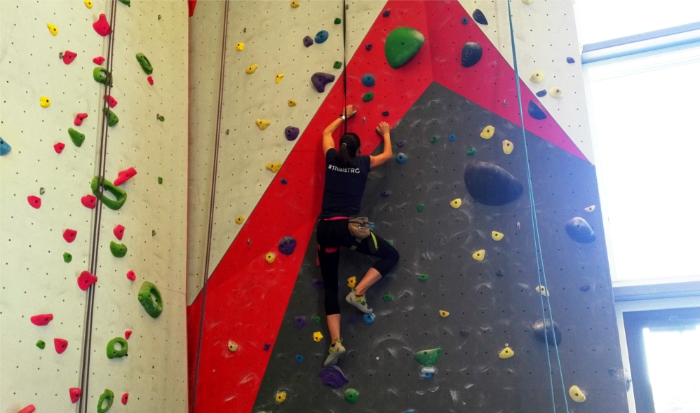 Climbing at Spire was another great activity during TRG's Summer Montana Esprit de Corps day.