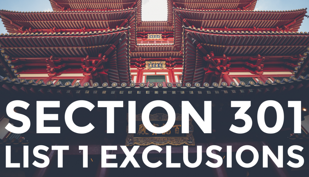 Section 301 Exclusions Trade War News