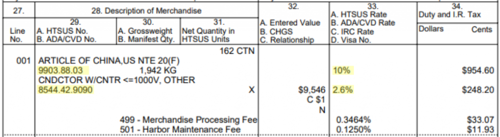 Hts Rsummary Sheet Example Chinese Tariffs Impact Your Entry Summary | Informed Compliance