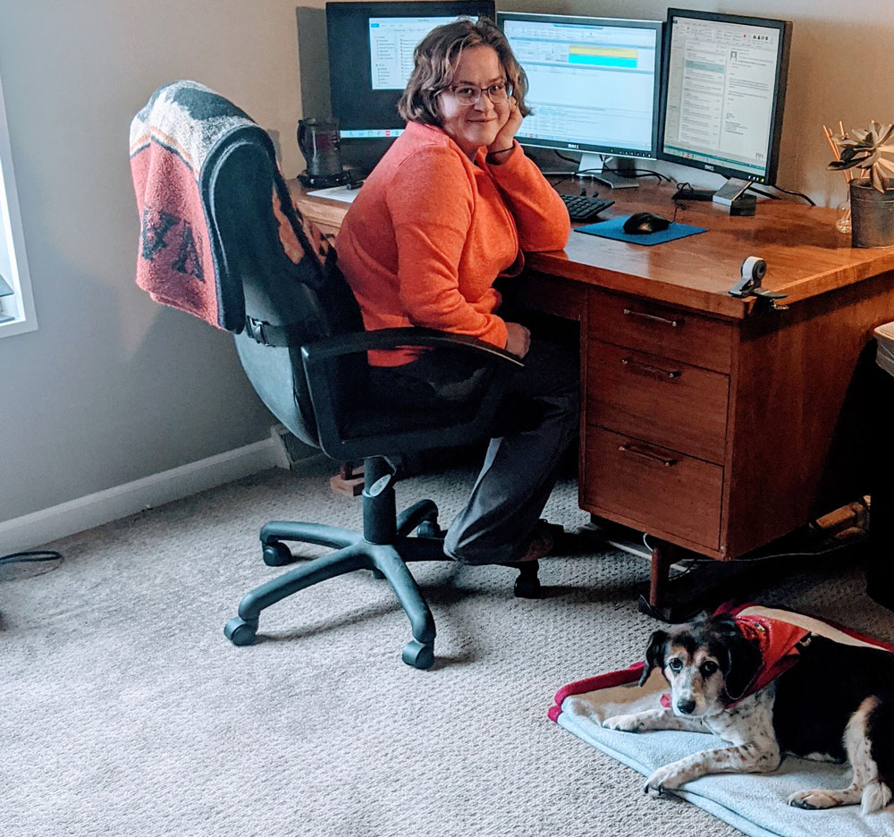 Trade Risk Guaranty employees share their stories while working from home.