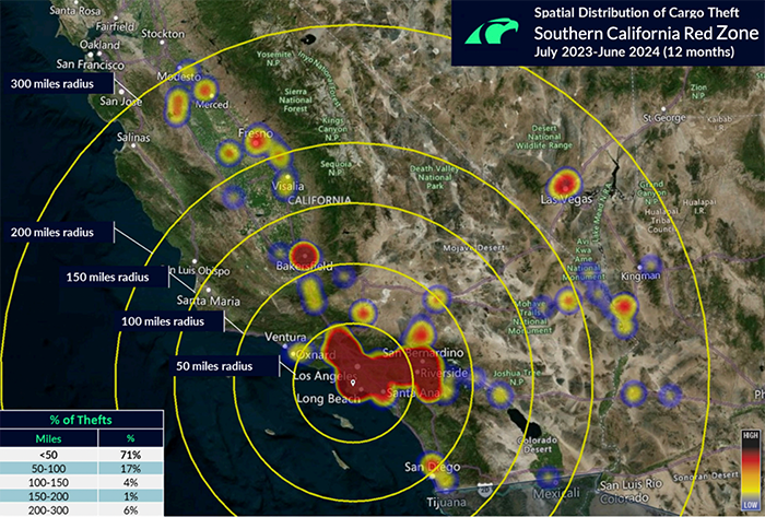 California is a hotspot for U.S. domestic cargo theft.