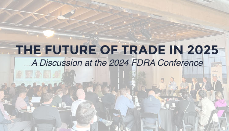 Travis Smith discusses the future of international trade in 2025 at the FDRA conference in Portland, OR.